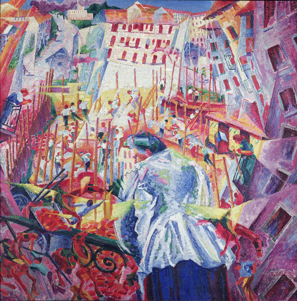 Sokak Eve Giriyor, 1911 by Umberto Boccioni