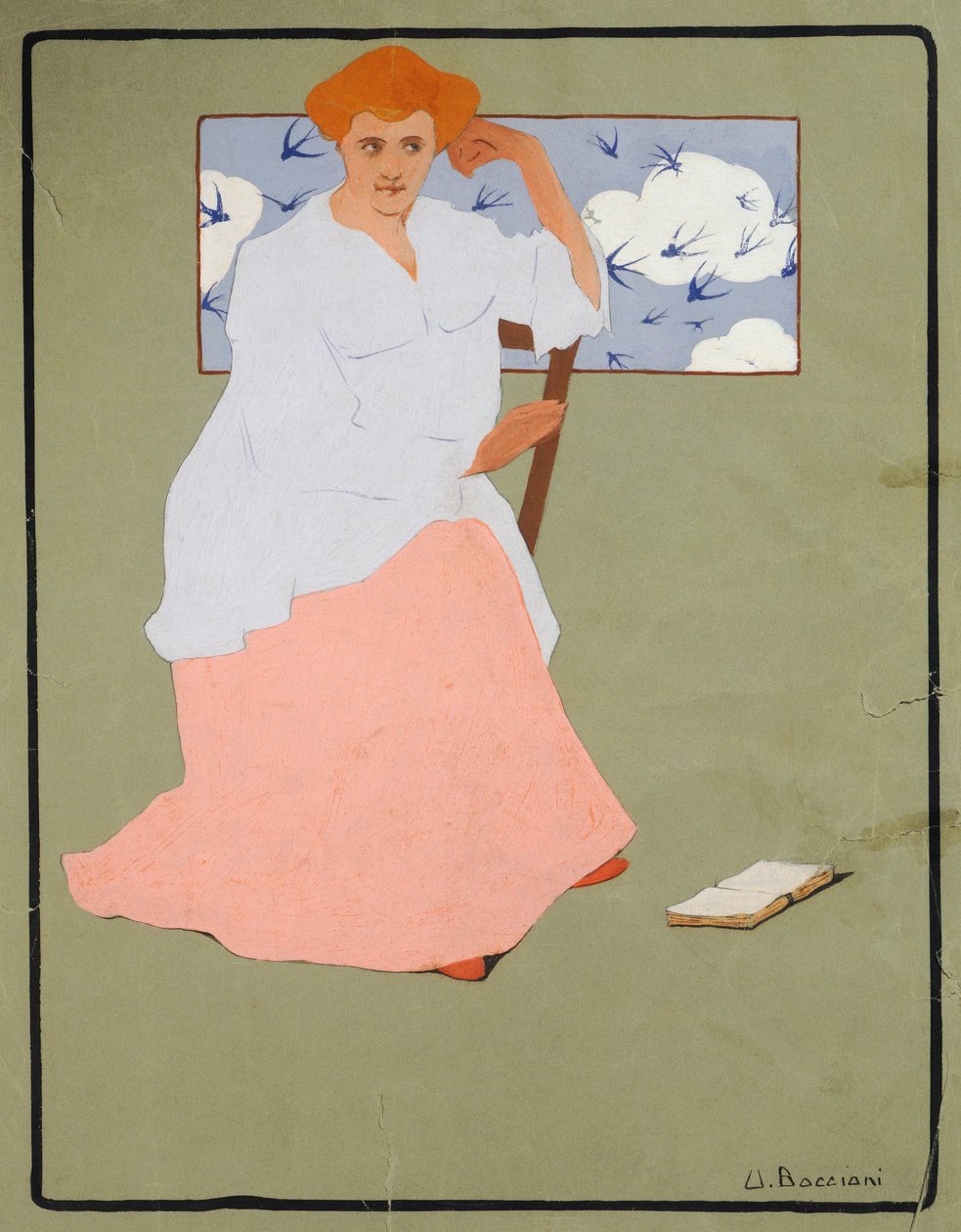 Pencerenin önündeki kadın (Bahar), yaklaşık 1908, Umberto Boccioni (1882-1916), karton üzerine tempera, 37x29 cm by Umberto Boccioni