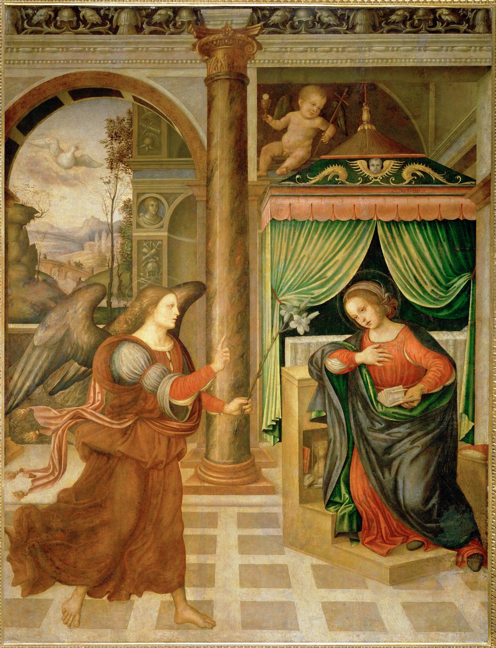 Müjde, 15. yüzyıl sonu veya 16. yüzyıl başı (tuval üzerine resim) by Umbrian School