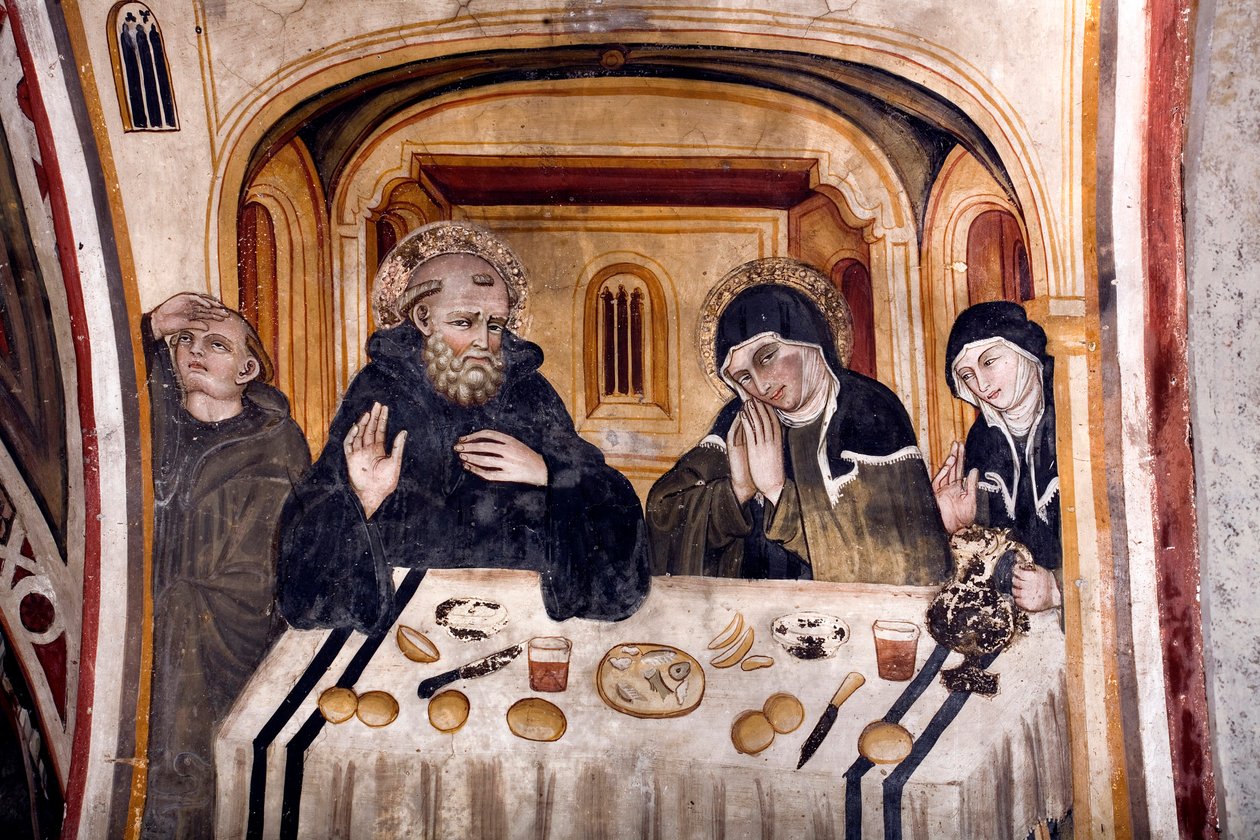 St. Benedict ve St. Scholastica, Umbrian Okulu arasındaki Son Konuşma by Umbrian School