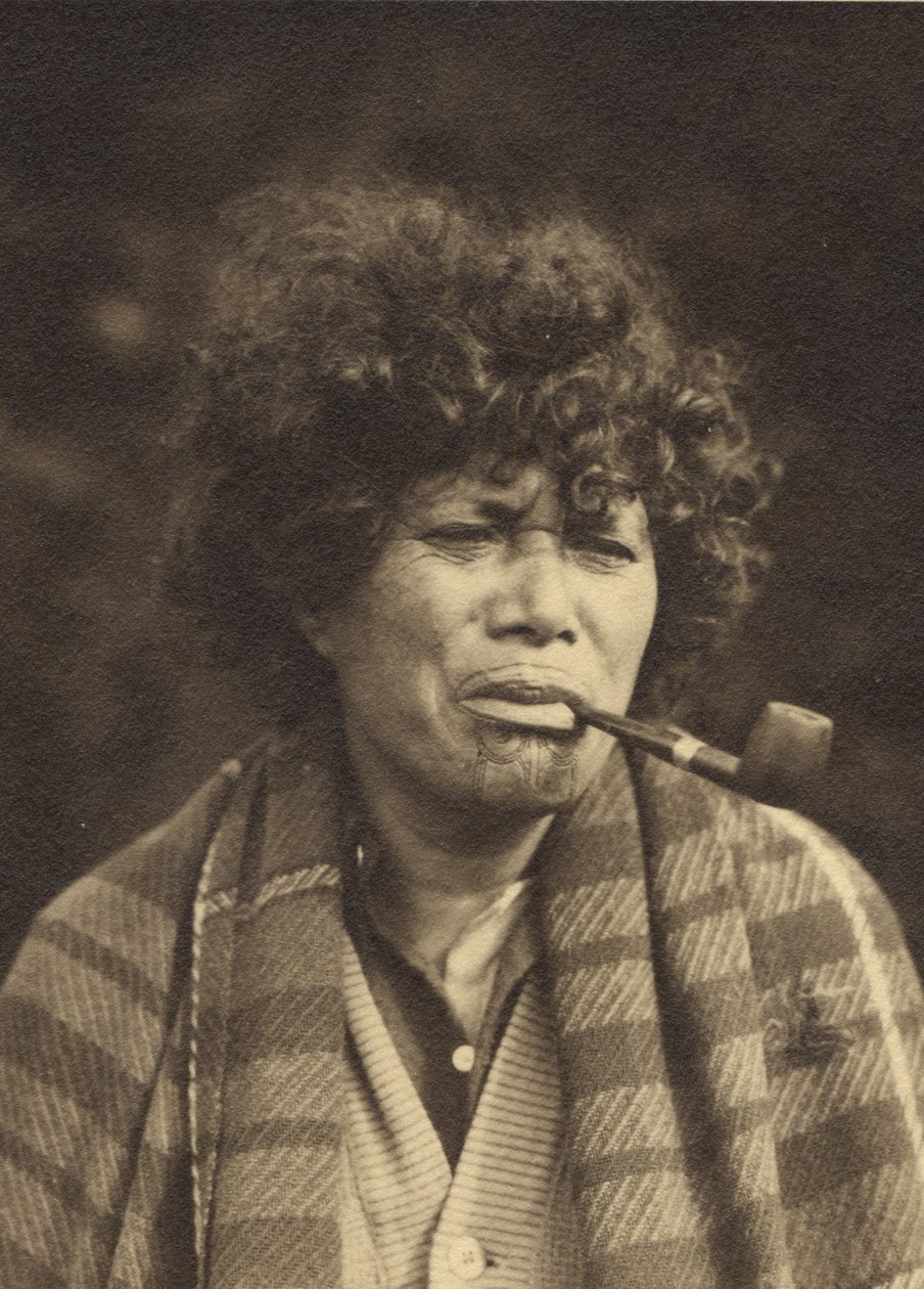Maori Karakter Çalışması, c.1927 (gümüş jelatin baskı) by Una Garlick
