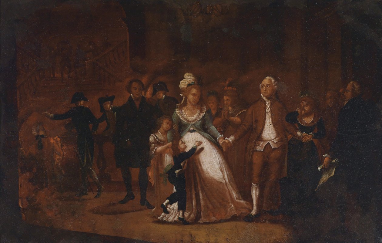 Elveda Kral Louis XVI. Tapınaktaki ailesinden by Unbekannt Unbekannt