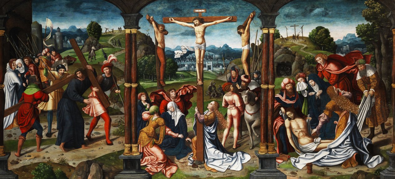 Calvary sahnesi ile sunak boyama by Unbekannt Unbekannt