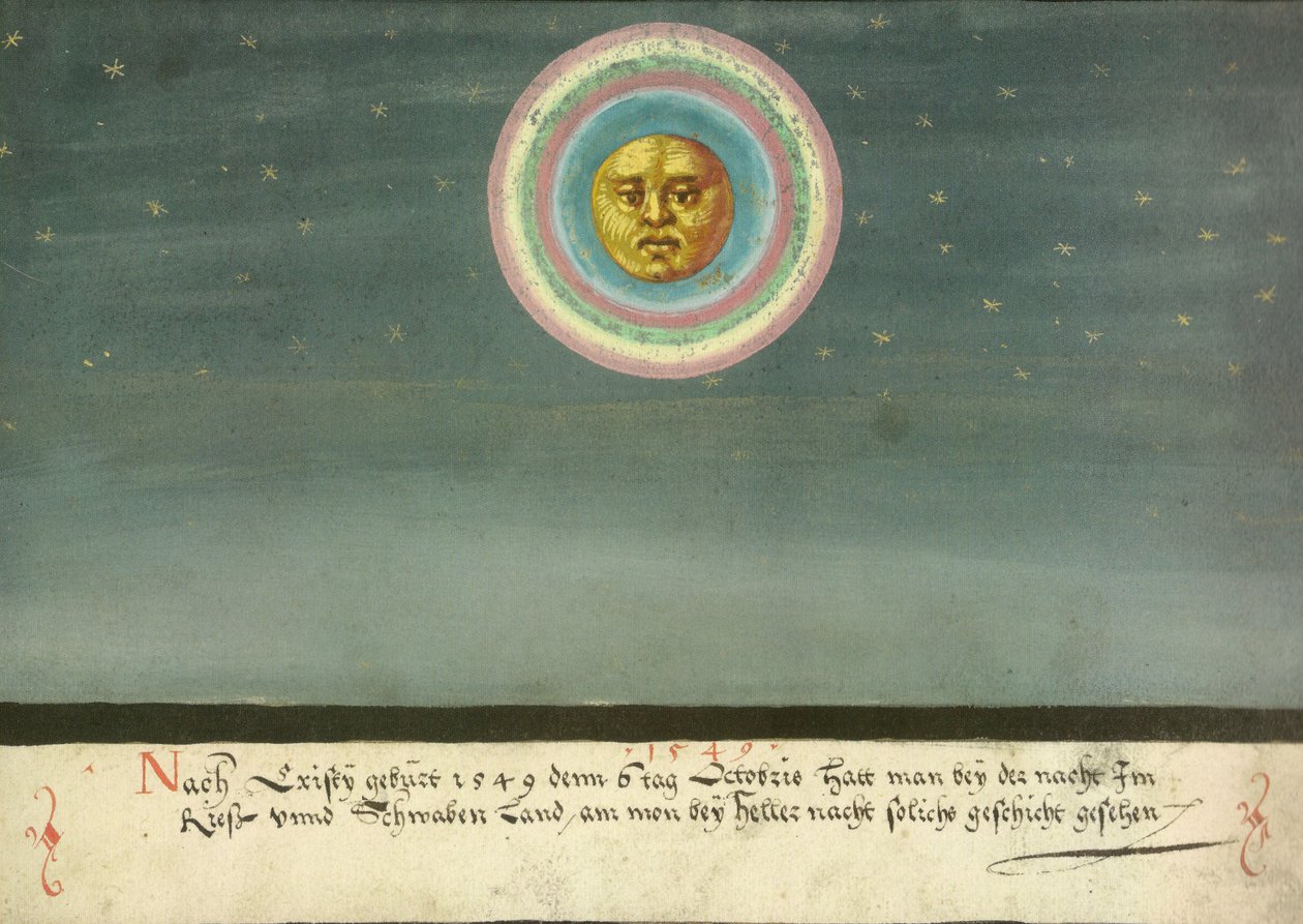 Augsburger Wunderzeichenbuch - Folio 163- Swabia üzerinde ay halesi by Unbekannt Unbekannt