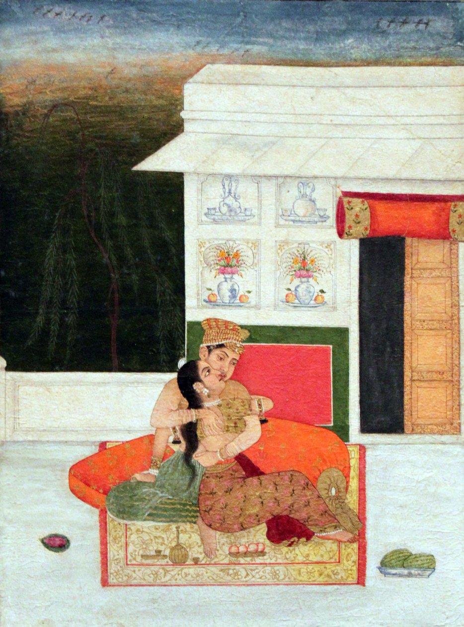 Verandada aşıklar; Kuzey Hindistan by Unbekannt Unbekannt