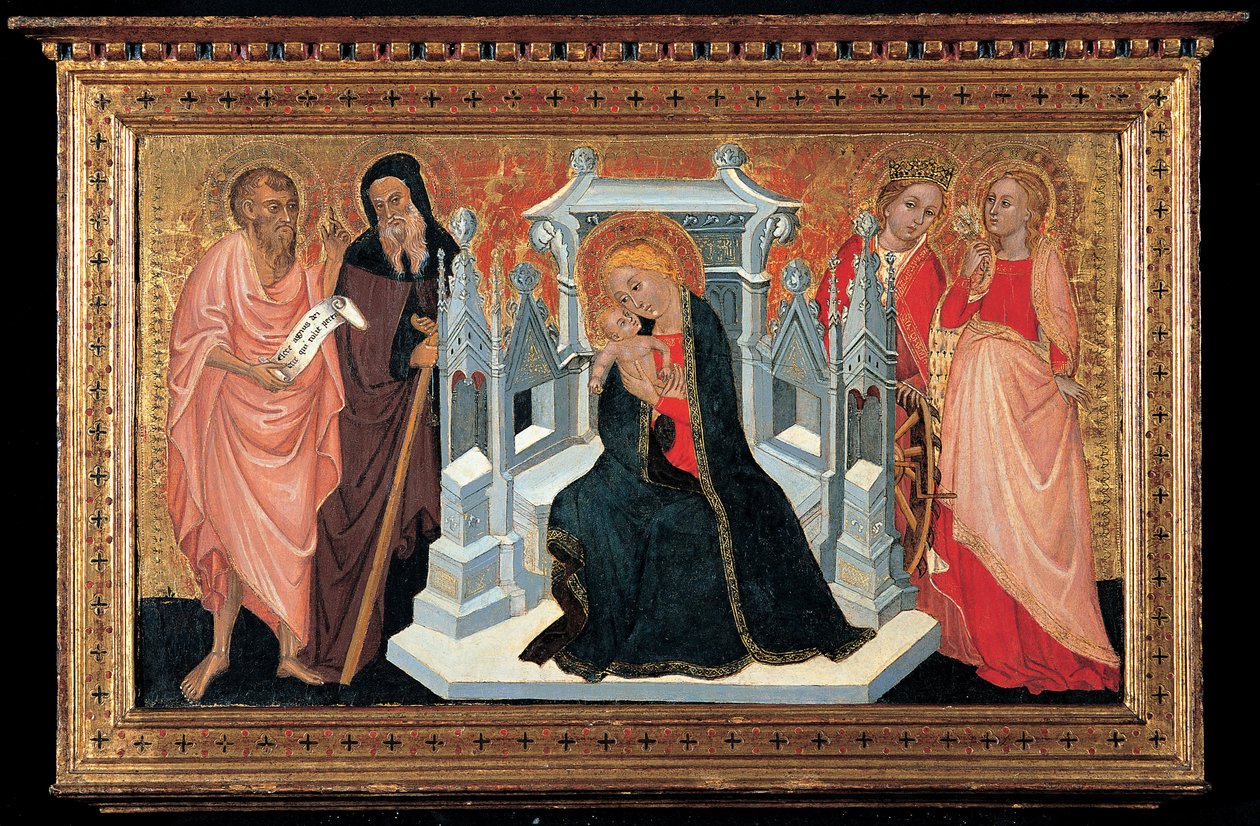 Madonna, Saints ile tahtta by Unbekannt Unbekannt