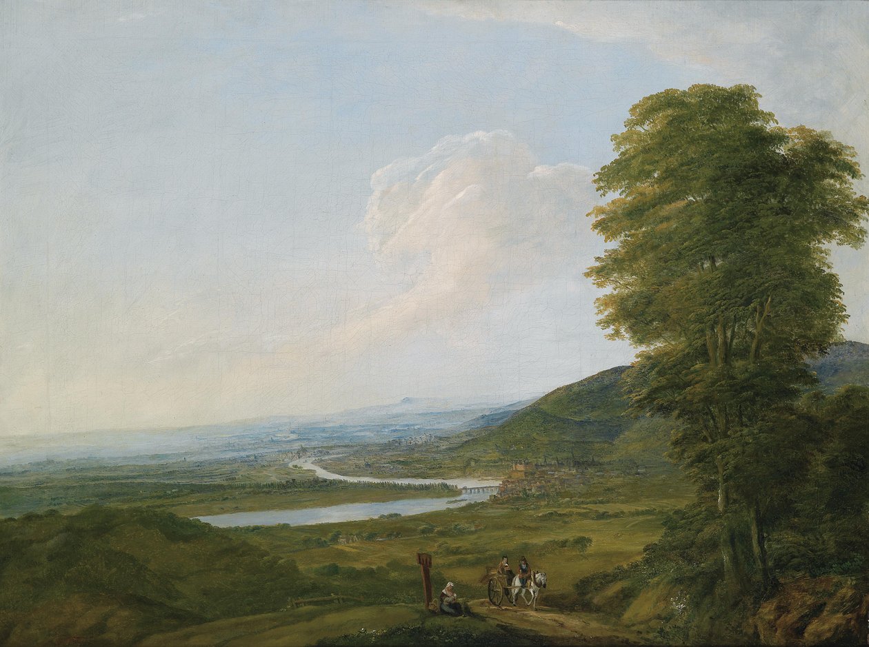 1790 civarında Wiesbaden yakınlarındaki Ren panoraması by Unbekannt Unbekannt