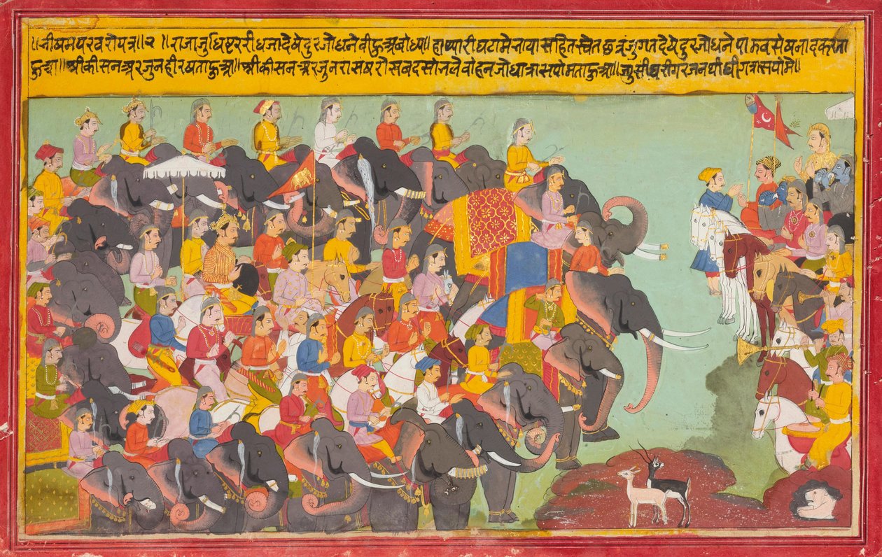 Pandava ve Kaurava orduları karşı karşıya by Unbekannt Unbekannt