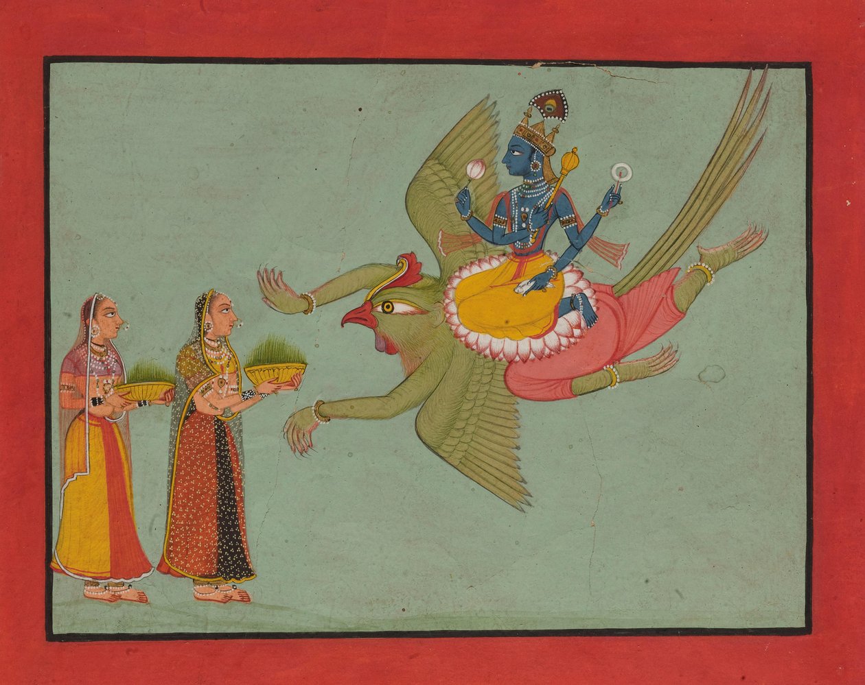 Araç Garuda üzerinde Vishnu by Unbekannt Unbekannt