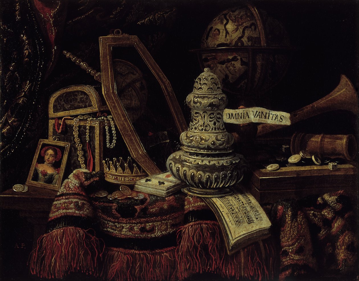 Anonim Fransız Ressam - Vanitas by Unbekannt Unbekannt