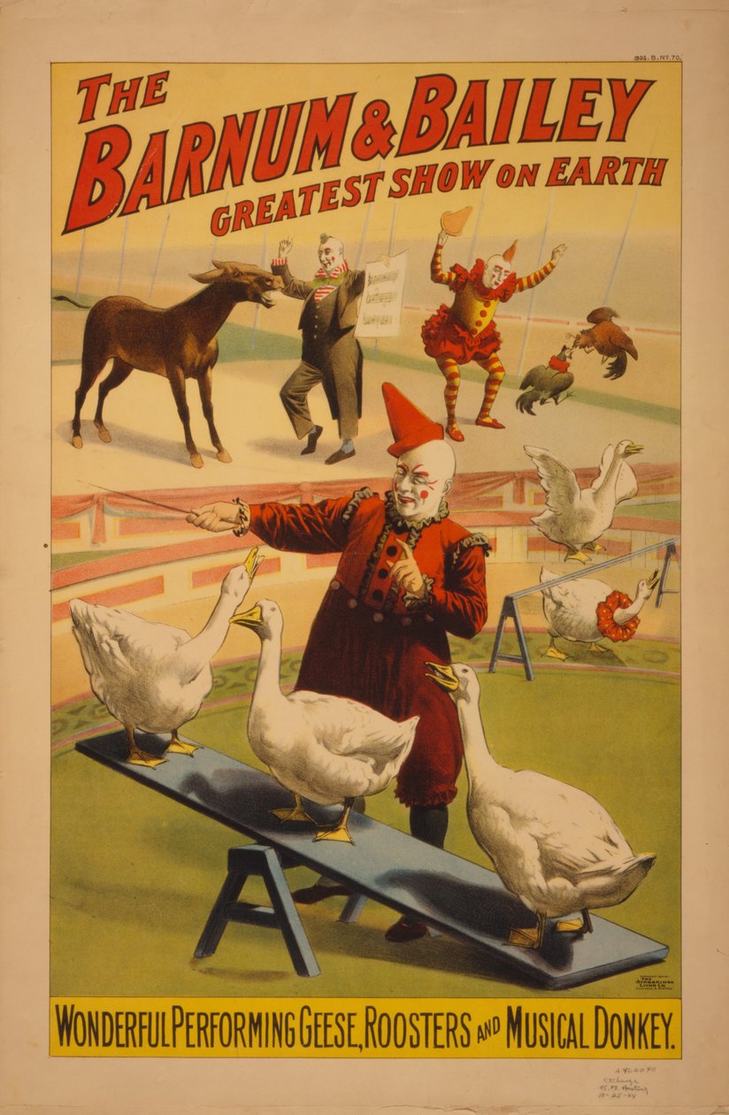 Barnum ve Bailey Circus posteri, c.1900 (kromolitografi) by Unbekannt Unbekannt