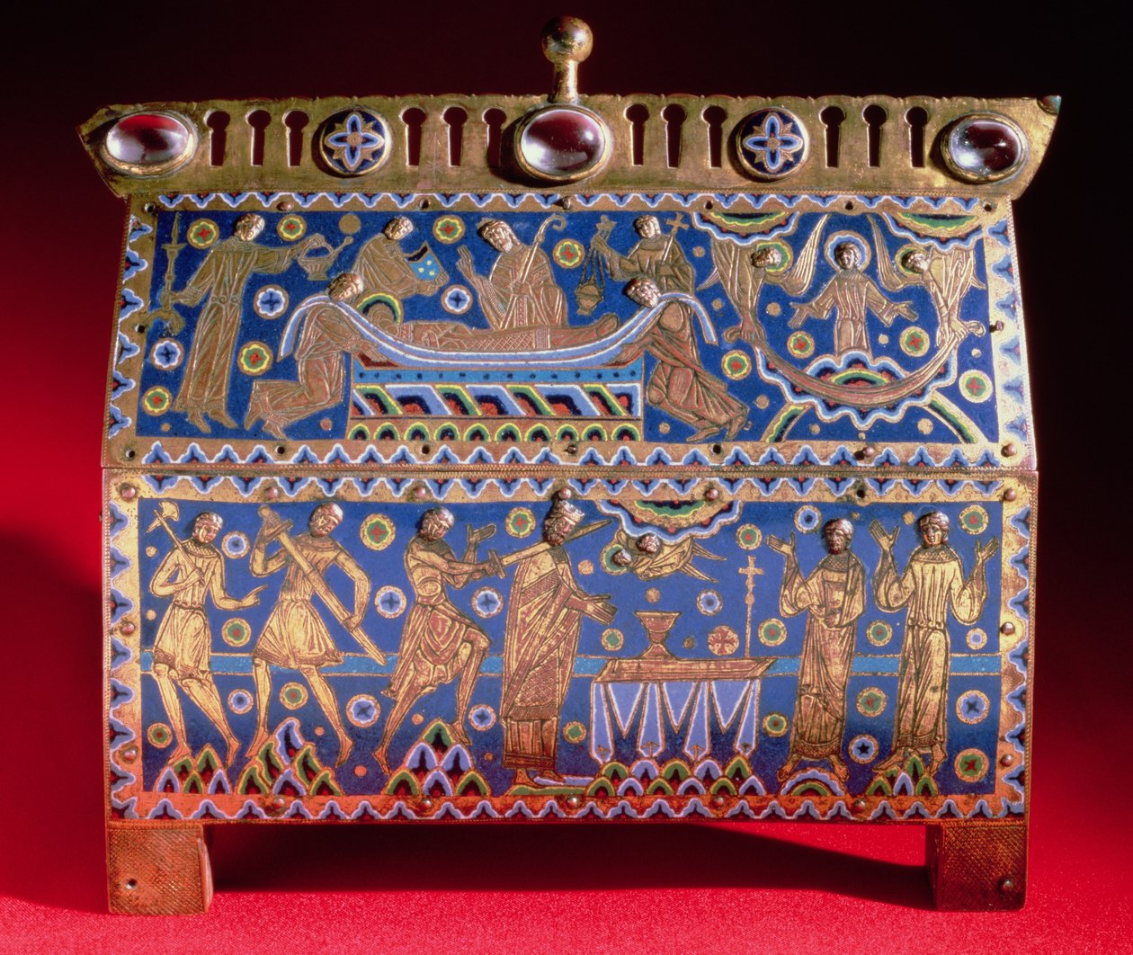 Thomas a Becket (c.1118-70), c.1190 (altın, lapis lazuli ve yarı değerli taşlar) kalıntılarını içeren fıçı by Unbekannt Unbekannt
