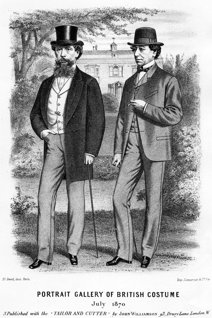 Charles Dickens ve Benjamin Disraeli, 1870 (litografi) by Unbekannt Unbekannt