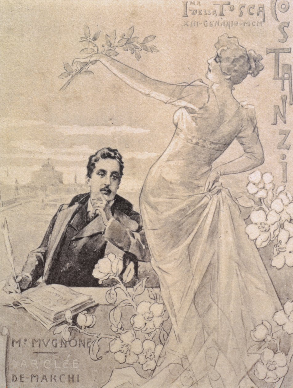 Commemorative Postcard of the first performance of the opera 
