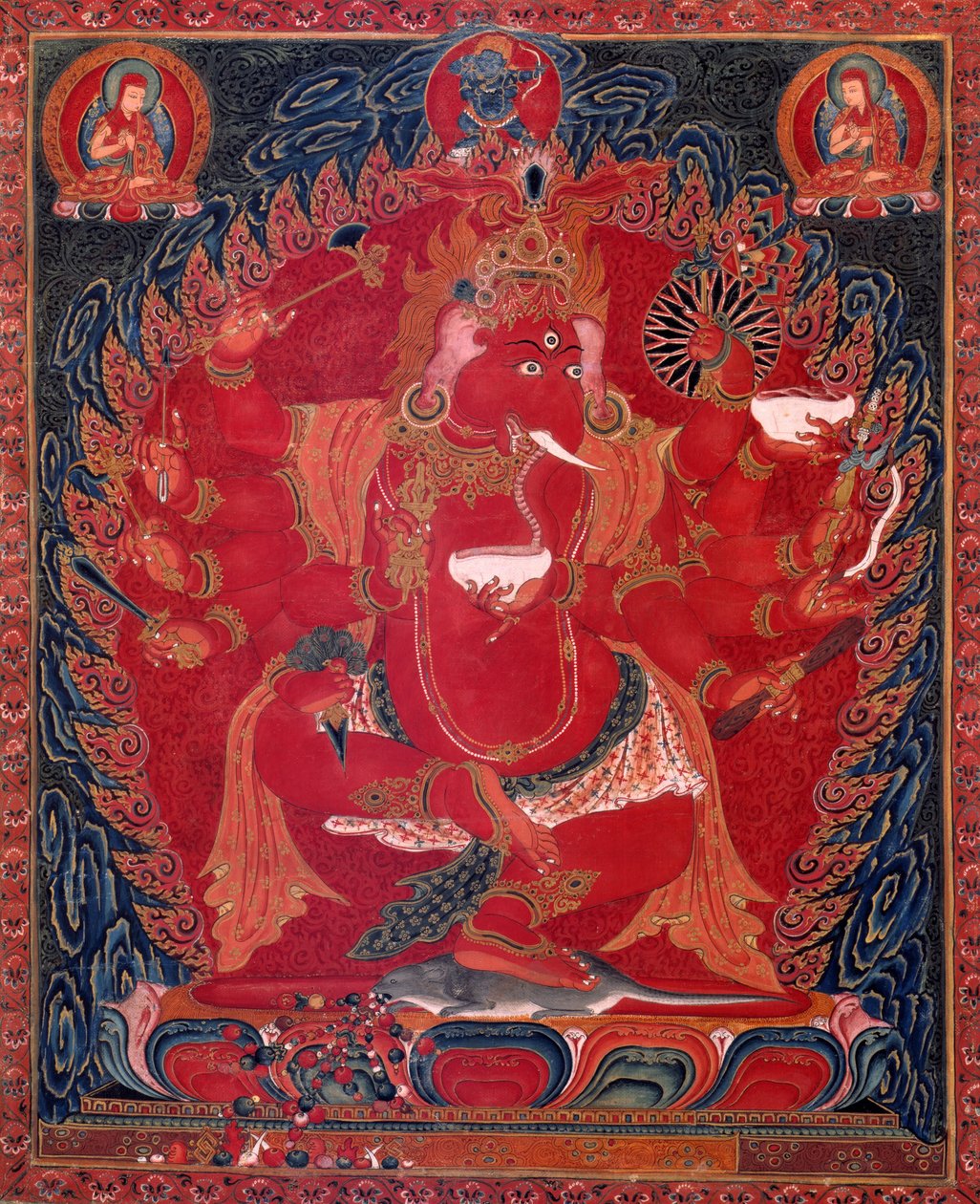 Üç Kırmızı Tanrının Dansı Kırmızı Ganapati by Unbekannt Unbekannt