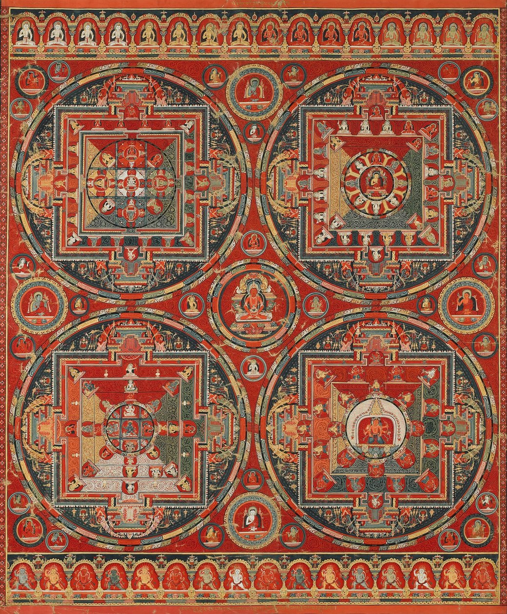 Vajravali Döngüsünün Dört Mandalası by Unbekannt Unbekannt