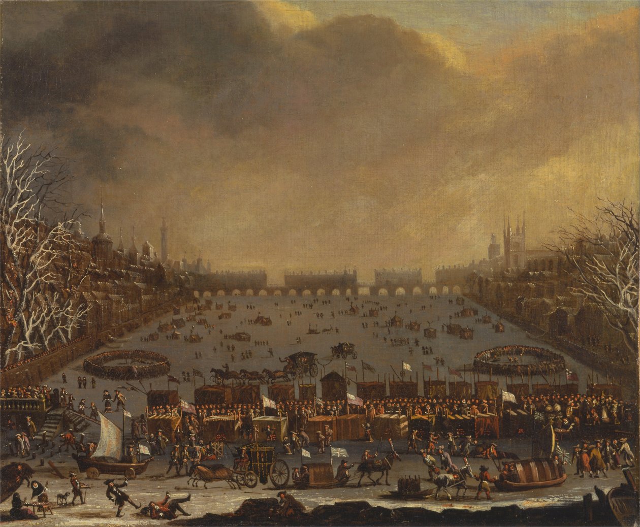 Uzakta Eski Londra Köprüsü ile Thames