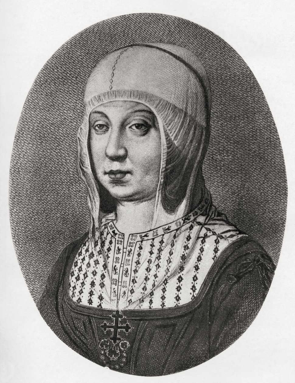Kastilyalı Isabella I (yarı tonlu baskı) by Unbekannt Unbekannt
