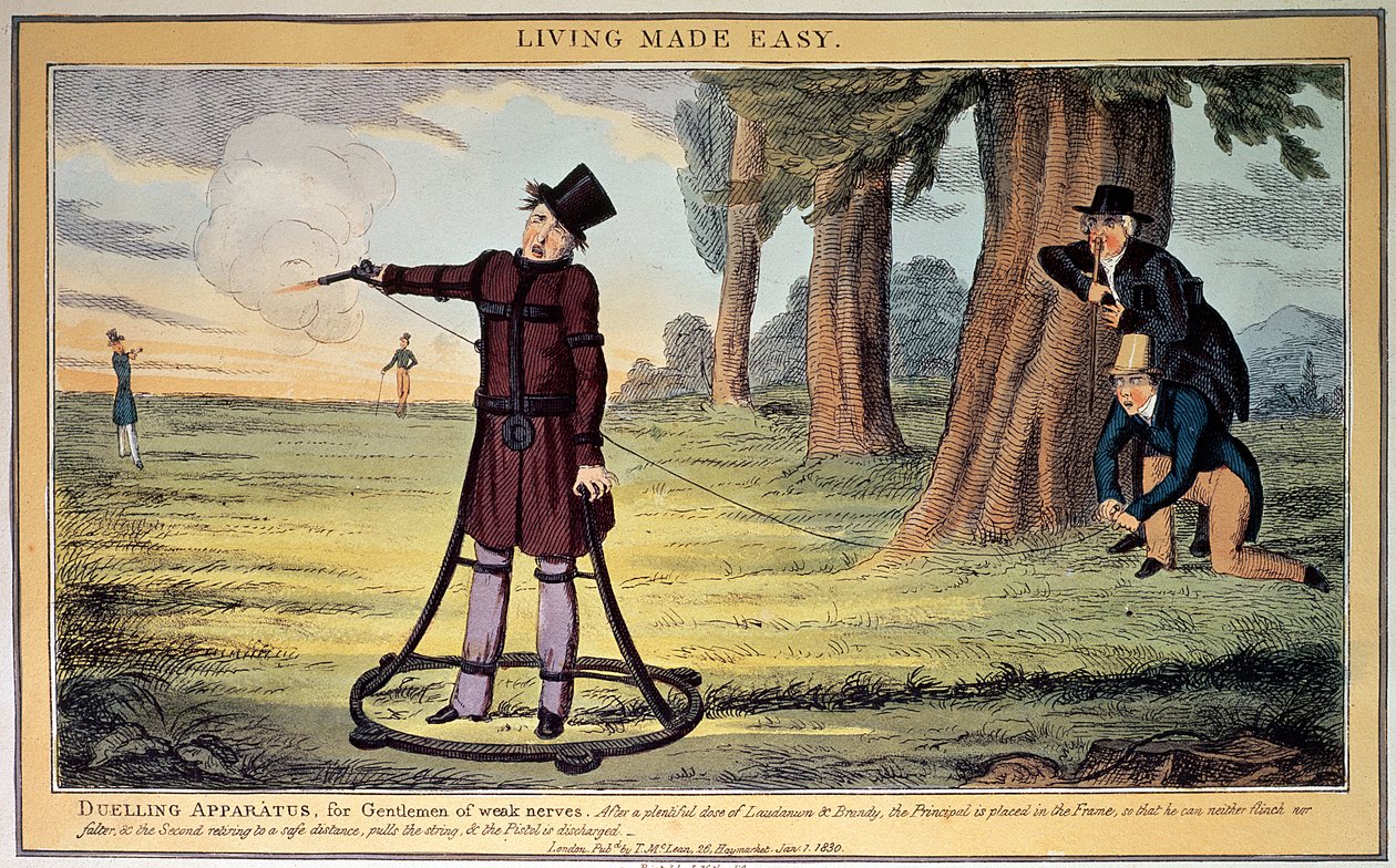 Yaşamak Kolaylaştı; zayıf sinirli beyler için düello aparatı, J. Netherclift tarafından basıldı ve T. McLean tarafından yayınlandı, 1830 (baskı) by Unbekannt Unbekannt