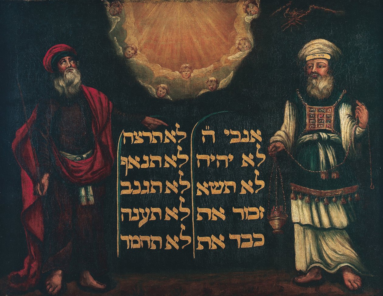 Musa ve Harun, Yasa Levhaları ile by Unbekannt Unbekannt