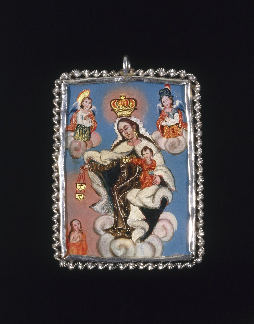 Madalyon Çerçevesinde Boyalı Madalyon Recto- Our Lady of Carmel, Araf Verso