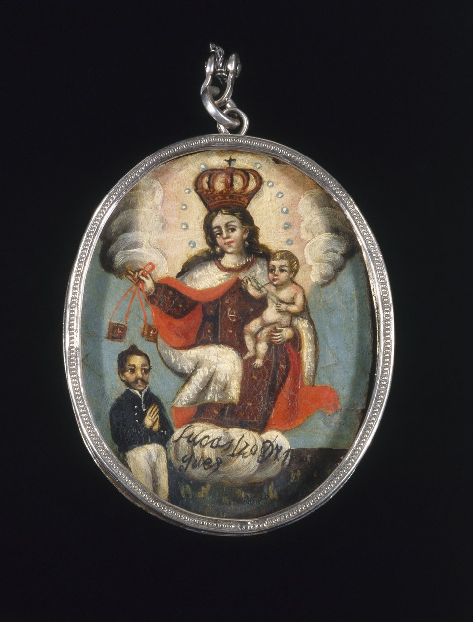 Madalyon Çerçevesinde Boyalı MadalyonRecto- Our Lady of Mount Carmel ile Erkek Donör FigürVerso- Archan... by Unbekannt Unbekannt