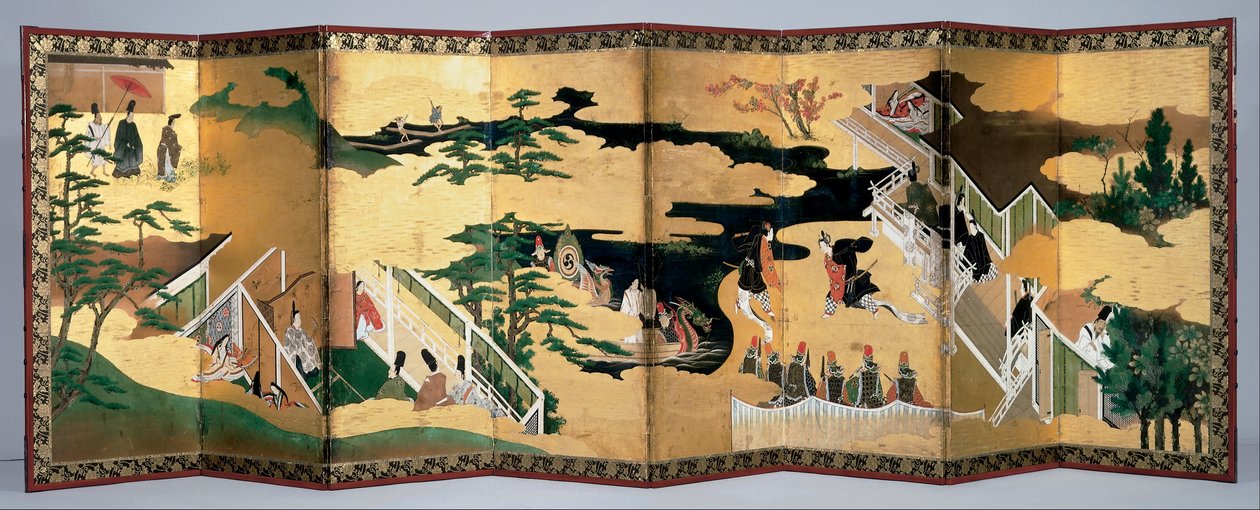 Sekiz Katlı Ekran Çifti- Genji Masalı
