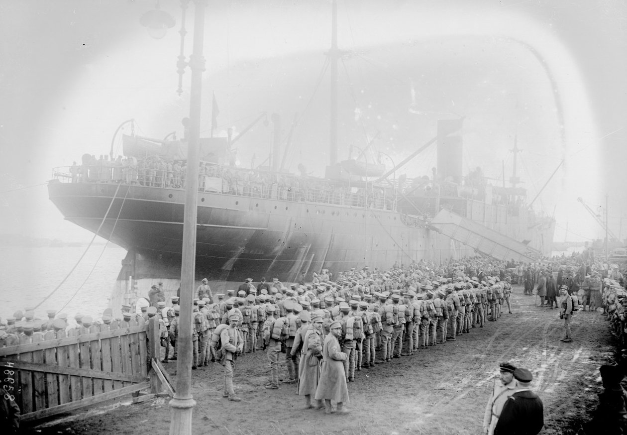 Portekiz Birlikleri karaya çıkarken, Brest, 1917 by Unbekannt Unbekannt