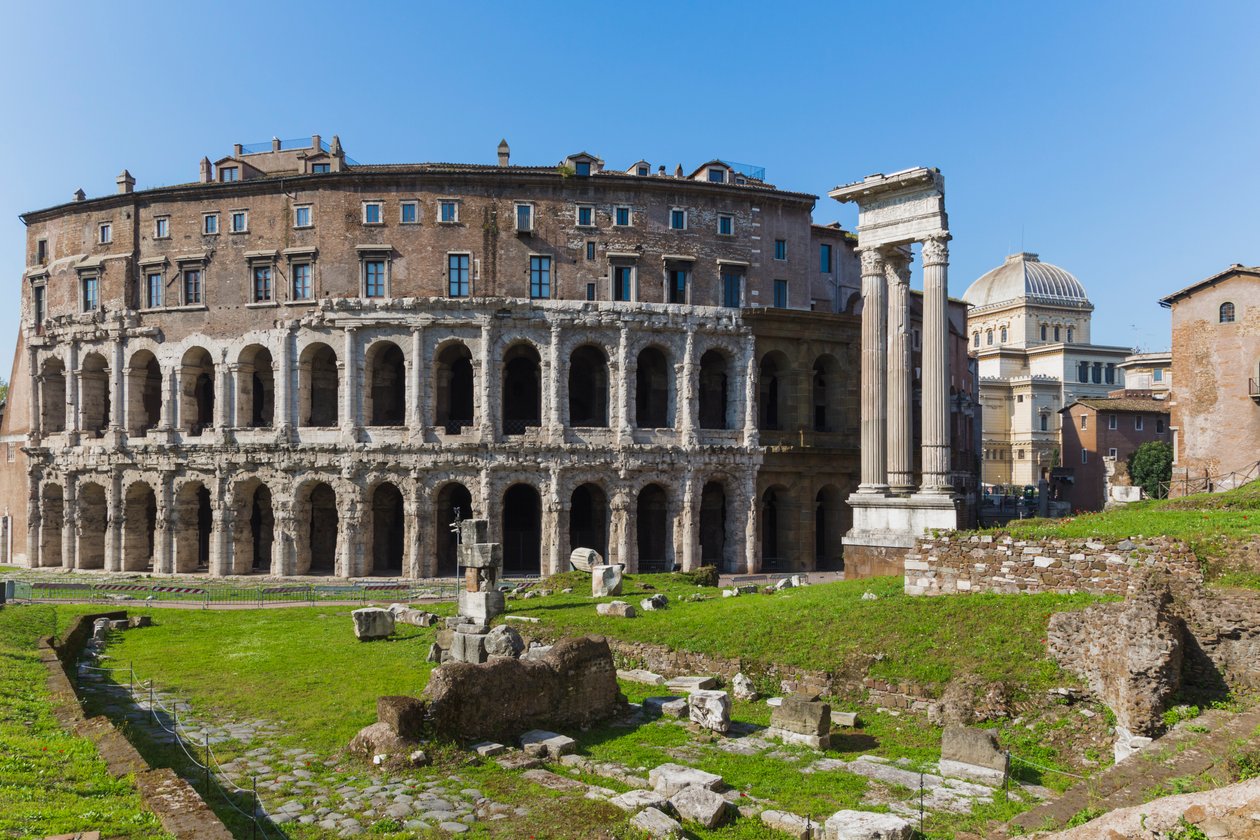 Roma, İtalya. Marcellus Tiyatrosu ve Apollon Tapınağı. by Unbekannt Unbekannt