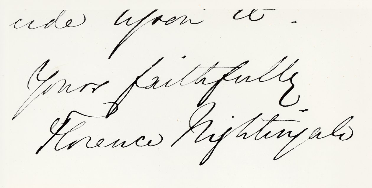 Signature of Florence Nightingale (1820-1910) (pen on paper)  by Unbekannt Unbekannt