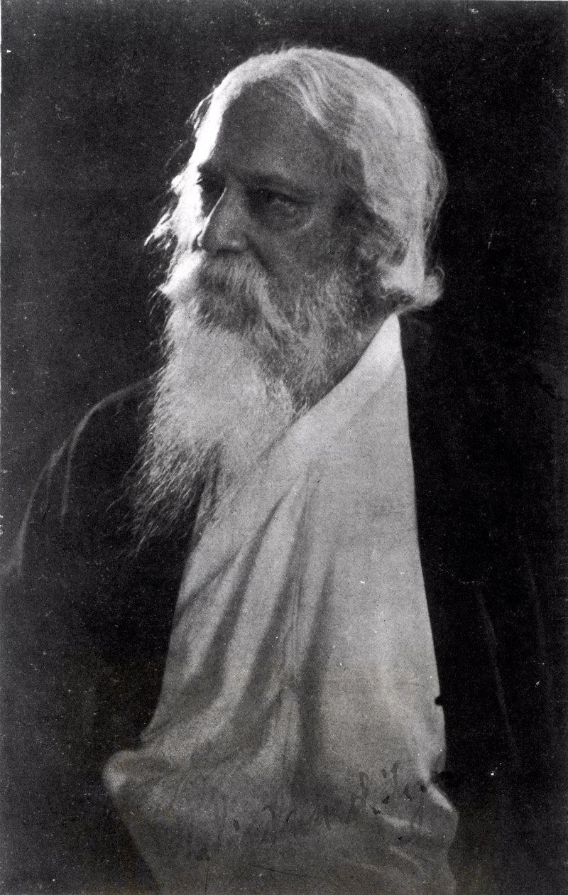 Sir Rabindranath Tagore (1861-1941) (bundw fotoğrafı) by Unbekannt Unbekannt