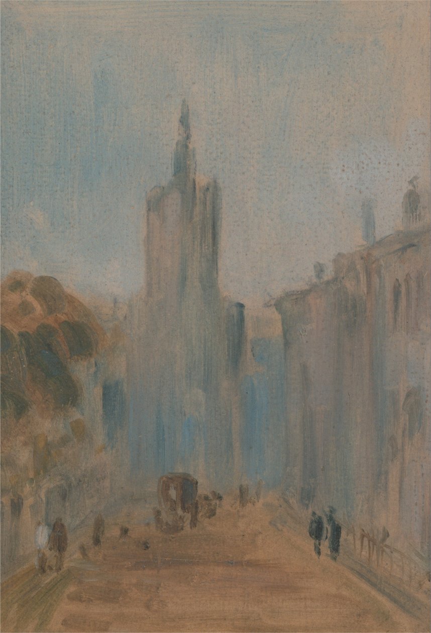 Kilise ve Figürlerle Sokak by Unbekannt Unbekannt