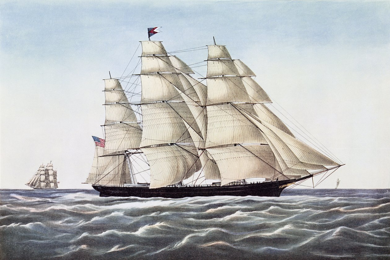 The Clipper Ship Flying Cloud, Currier und Ives tarafından yayınlandı, 1852 by Unbekannt Unbekannt