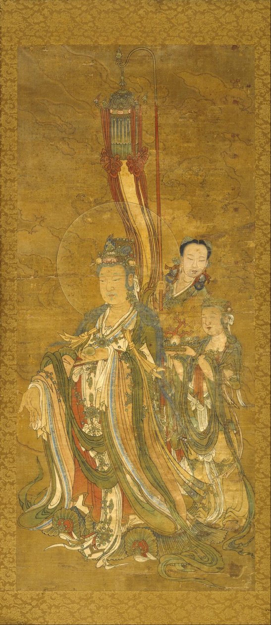 Bilinmeyen Çince - Görevlileri ile Bodhisattva by Unbekannt Unbekannt