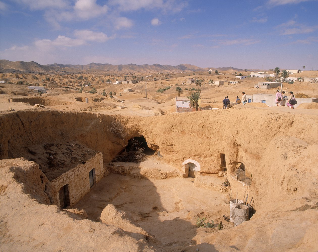 View of the Berber pit dwellings (ghorfa)  by Unbekannt Unbekannt