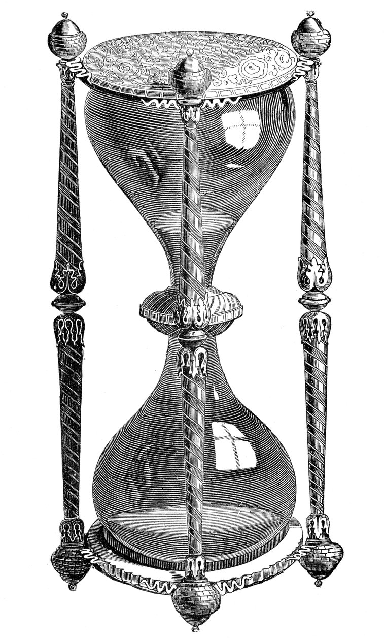 16. yüzyıl kum saati, gravür, 19. yüzyıl by Unbekannt