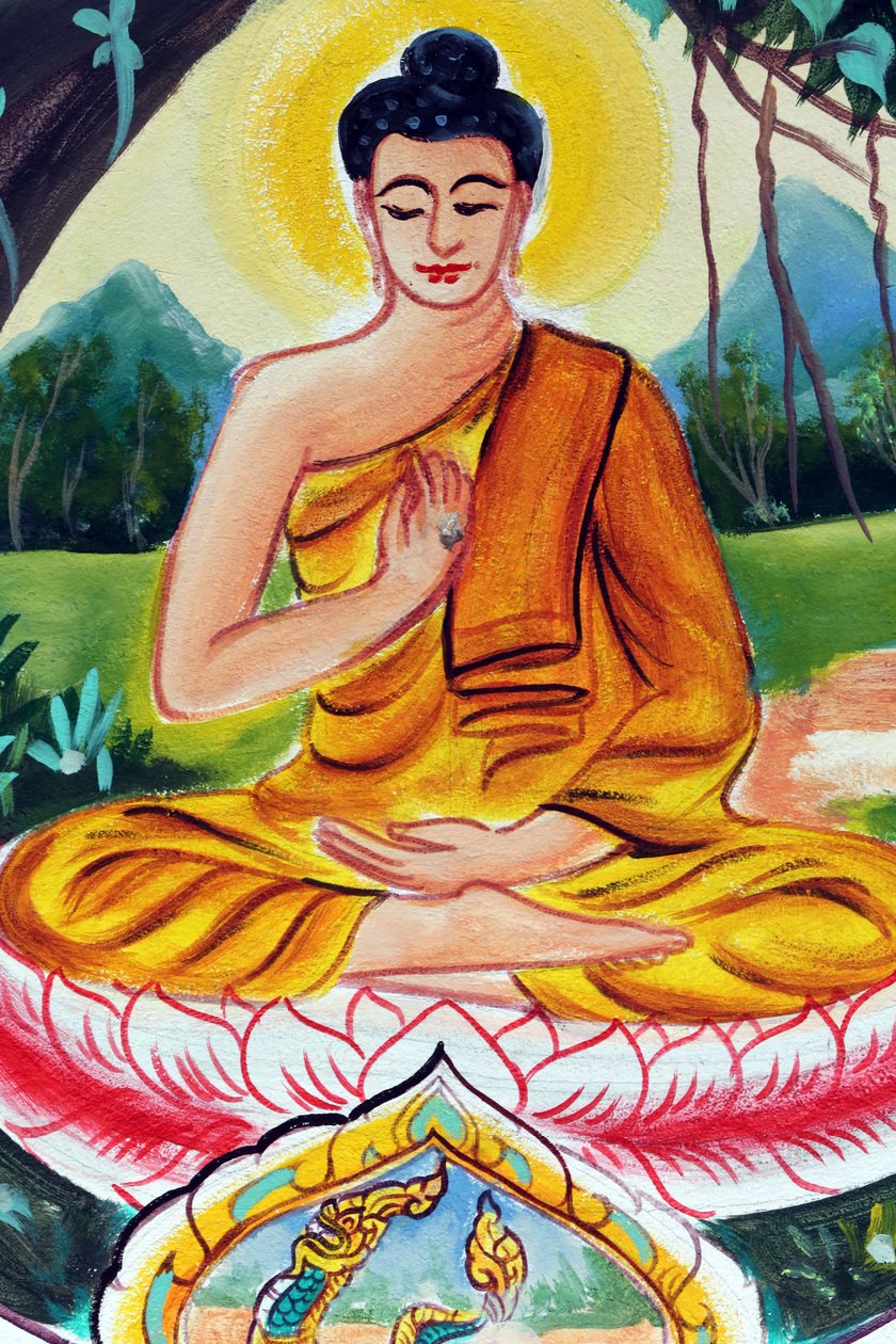 20151029, Vientiane, Laos : Wat Inpeng Budist tapınağı. Shakyamuni Buddha