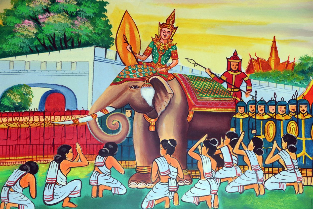 20151029, Vientiane, Laos : Wat Si Muang (Simuong) Budist tapınağı. Shakyamuni Buddha