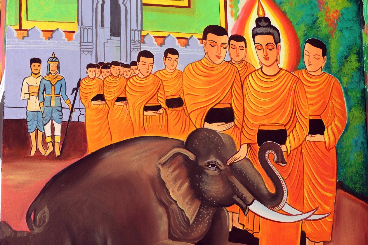 20151029, Vientiane, Laos : Wat Si Muang (Simuong) Budist tapınağı. Shakyamuni Buddha