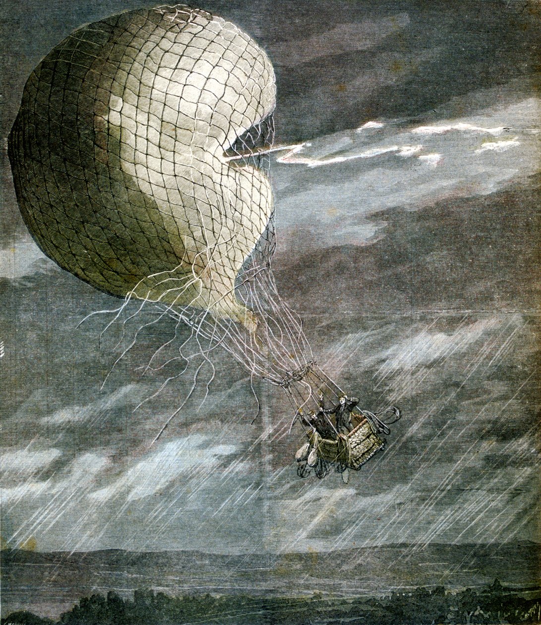 Şikago, Illinois, ABD, 1891 yakınlarında yıldırım çarpmış bir Balon by Unbekannt
