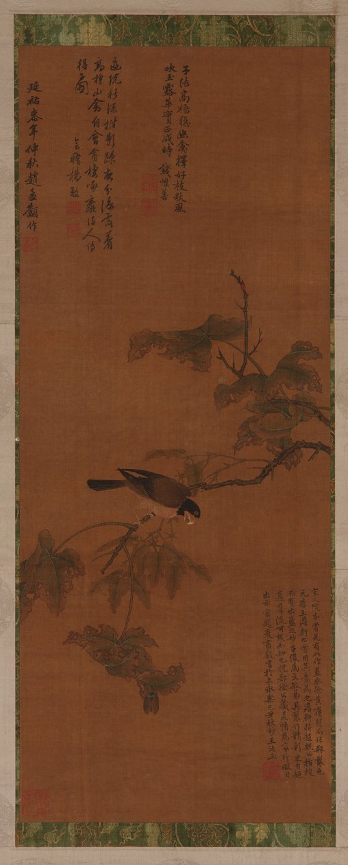 Yapraklı bir dalda bir kuş, Ming hanedanı, 16-17. yüzyıl. by Unbekannt