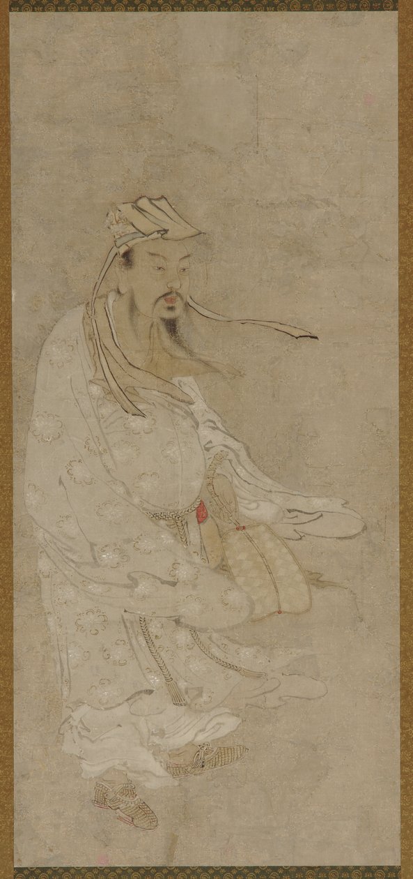 Şiddetli rüzgarda duran Çinli bir adam, Edo dönemi, 17. yüzyıl. by Unbekannt