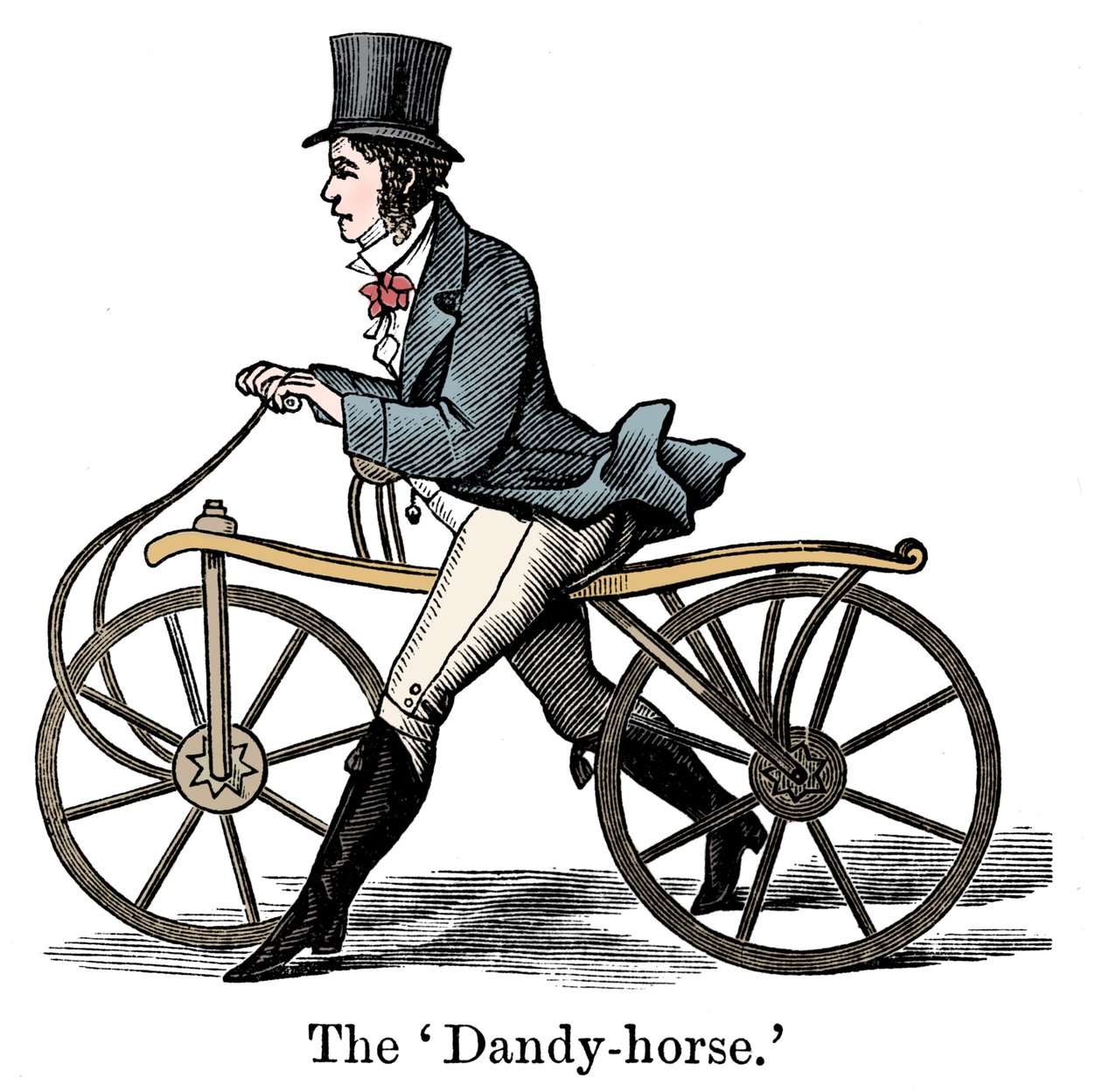 Modaya uygun c1820 tipi bir Dandy-Horse veya Draisienne by Unbekannt