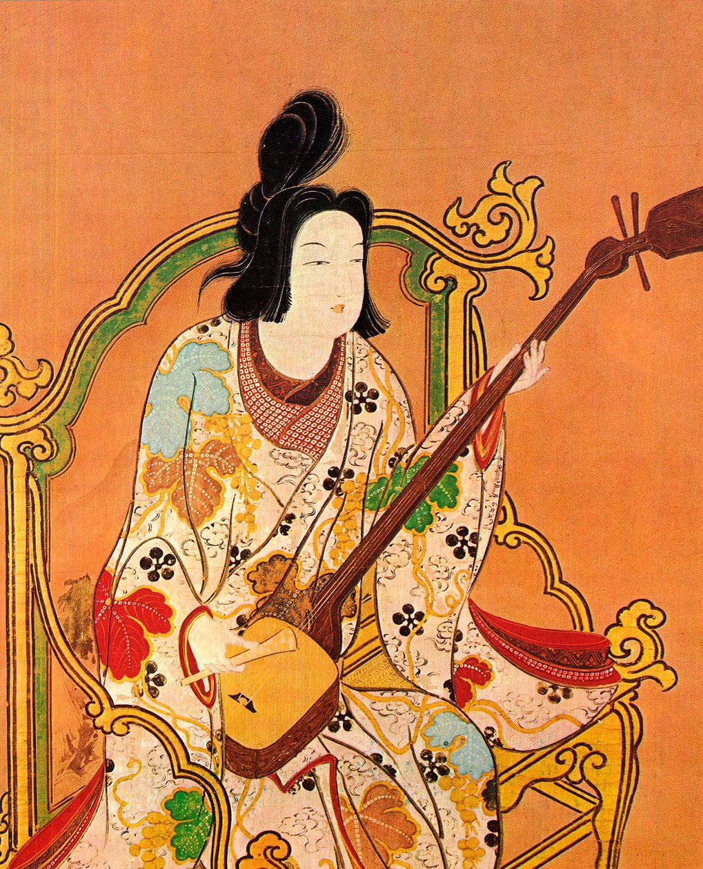 Shamisen Oynayan Bir Kız, 17. yüzyılın ikinci yarısı. by Unbekannt