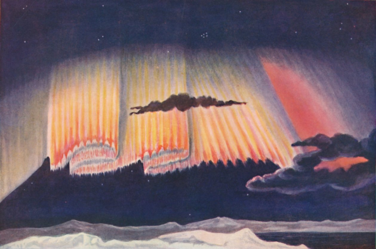 Bir Aurora Tarafından Dokunan Muhteşem Perdenin Büyük Bilim Adamlarının Sunumu, c1935 by Unbekannt