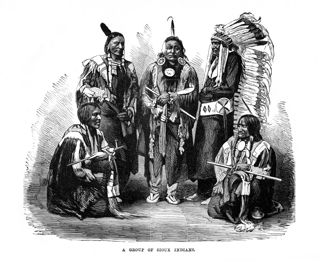 Bir Grup Siyu Kızılderilisi, 1872 by Unbekannt