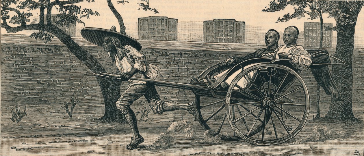 Bir Jinriksha veya Çin el arabası, c1883. by Unbekannt