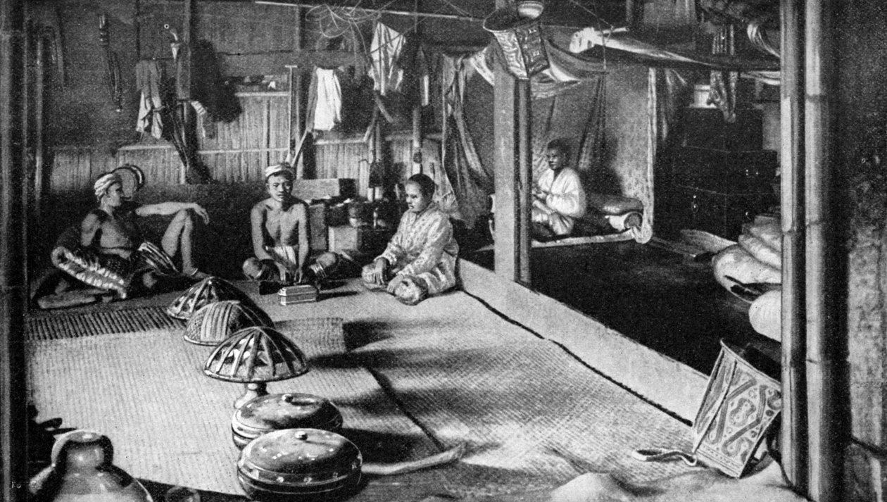 Kalimantan yerlisi bir uzun ev, Borneo, 1922 by Unbekannt