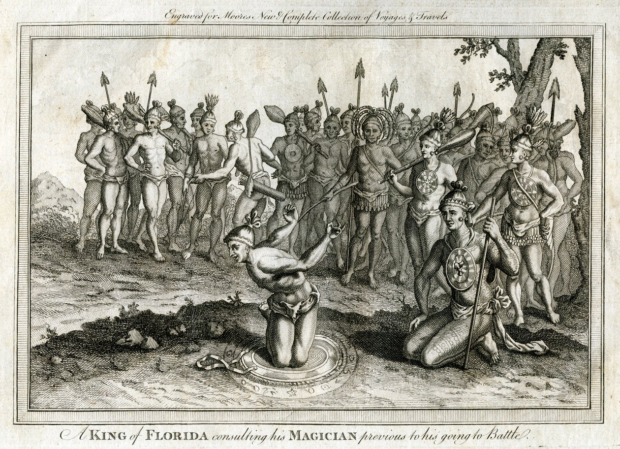 Bir Florida Kralı, Savaşa gitmeden önce Büyücüsüne danışıyor, c1760 by Unbekannt