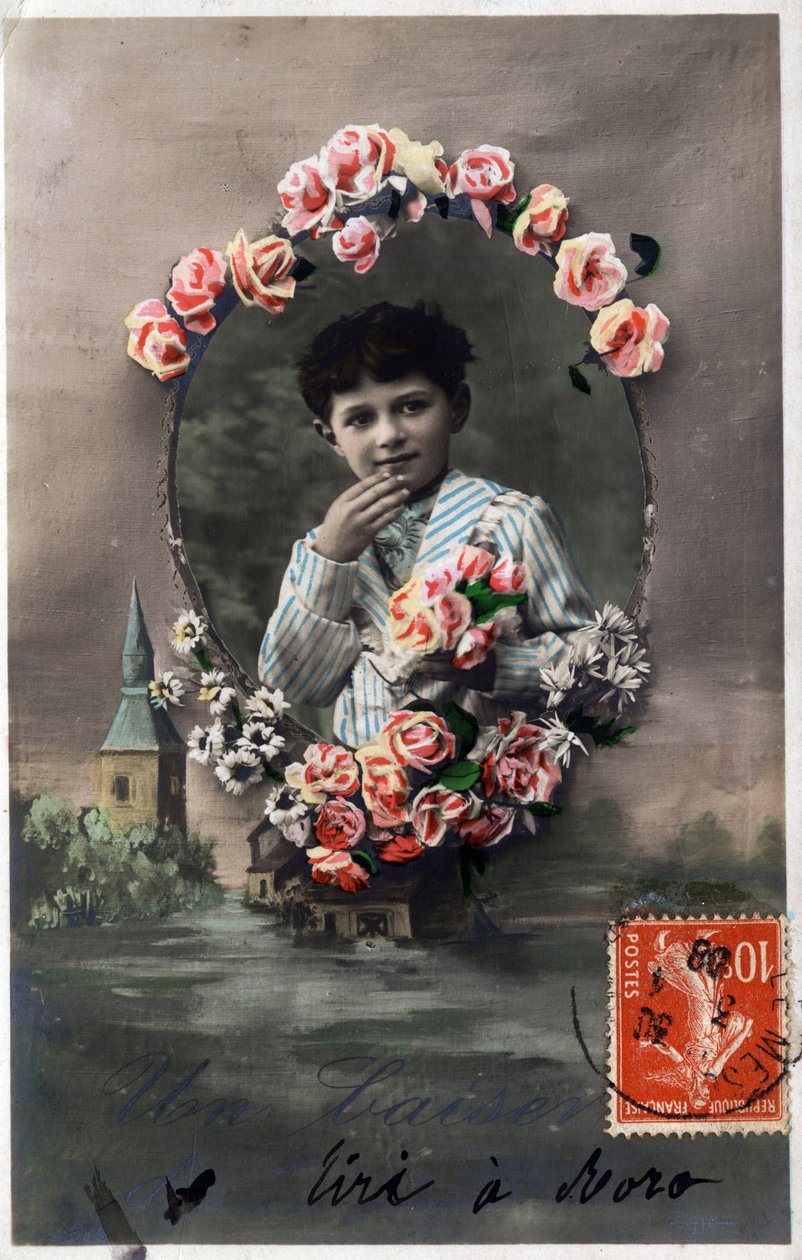 Bir Öpücük - 1908 tarihli kartpostal by Unbekannt